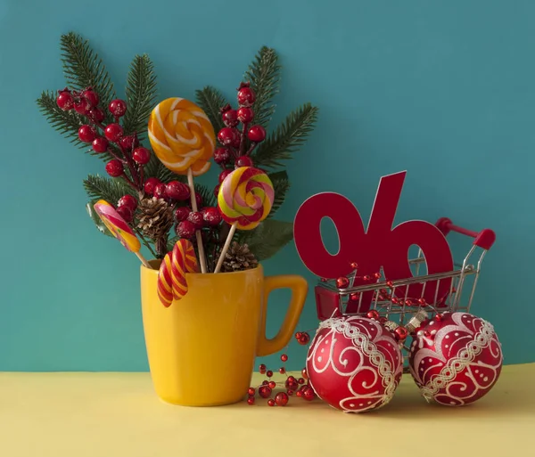 Tarjeta de Navidad o año nuevo. Decoración de Navidad: Navidad —  Fotos de Stock