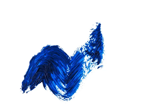 Blue paint artistic dry brush stroke. Watercolor acrylic hand pa — Stock Photo, Image