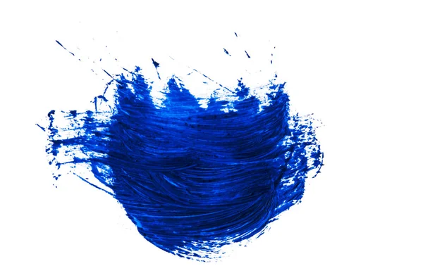 Blue paint artistic dry brush stroke. Watercolor acrylic hand pa — Stock Photo, Image