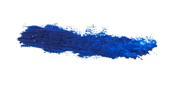 Blauwe verf artistieke droge borstel beroerte. Aquarel acryl hand pa — Stockfoto