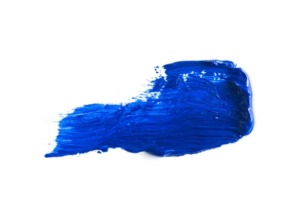 Pintura azul pincel seco artístico. Aquarela acrílico mão pa — Fotografia de Stock