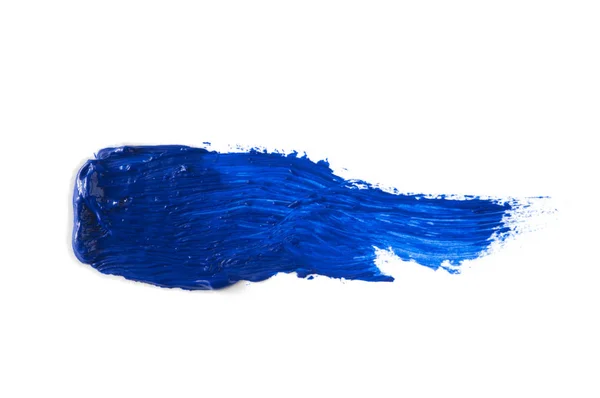 Blue paint artistic dry brush stroke. Watercolor acrylic hand pa — Stock Photo, Image