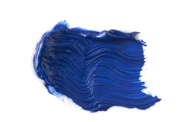 Blauwe verf artistieke droge borstel beroerte. Aquarel acryl hand pa — Stockfoto