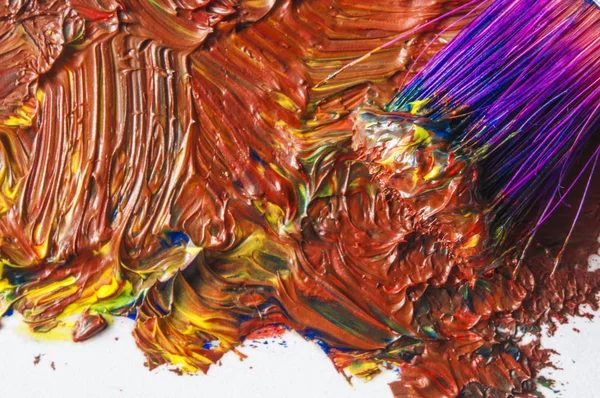 Imagem de fundo da paleta de pintura a óleo brilhante closeup — Fotografia de Stock