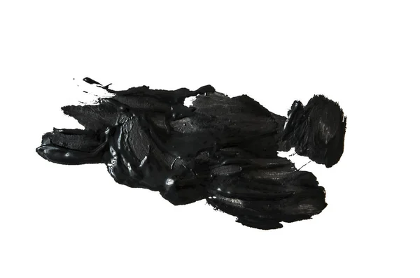 Astratto acquerello macchia nera su sfondo di carta bianca per des — Foto Stock