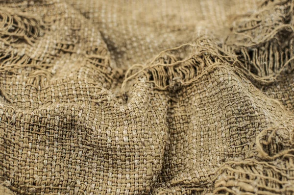 Çuval Bezi Dokusu Gölgelenmiş Kahverengi Tuval Arkaplan — Stok fotoğraf