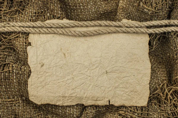 Konopné Lano Trhaným Papírem Podšívce Detailní Záběr Přírodního Lana Tkaniny — Stock fotografie