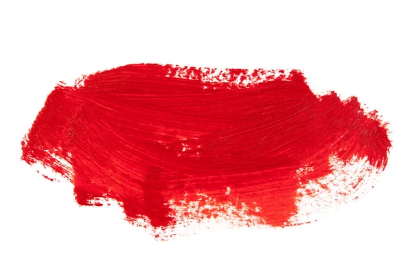 Εγκεφαλικά Επεισόδια Κόκκινης Μπογιάς Που Απομονώνονται Λευκό Φόντο — Φωτογραφία Αρχείου