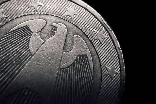 Γερμανική ευρώ νόμισμα. Επιχειρηματική ιδέα. Μακροεντολή. — Φωτογραφία Αρχείου