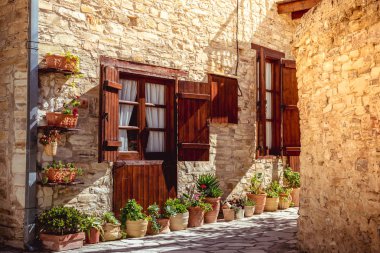 Beautiful authentic cypriot house. Kato Lefkara village. Larnaca District, Cyprus. clipart
