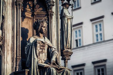 Hukuk Fakültesi, dekorasyon Charles IV heykelinin kişileştirme. Prague, Çek Cumhuriyeti.