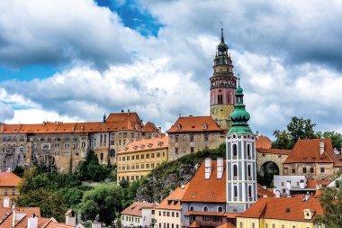 Cesky Krumlov 'un manzarası. Çek Cumhuriyeti