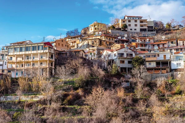 Agros köy görünümü. Limasol Bölgesi, Kıbrıs — Stok fotoğraf