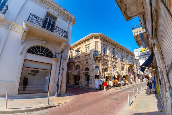 Limassol Chypre Mars 2016 Rue Avec Magasin Dentelles Nappes Dans — Photo