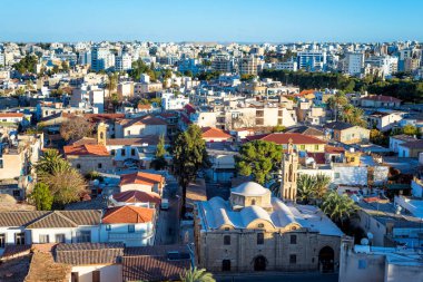 Nicosia rooftops yükseltilmiş görünümünü. Kıbrıs