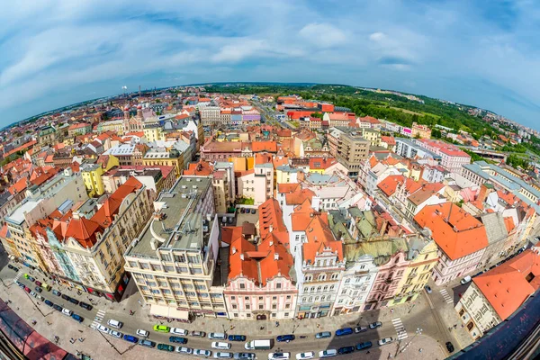 Flygfoto över Pilsen. Bohemia, Tjeckien — Stockfoto