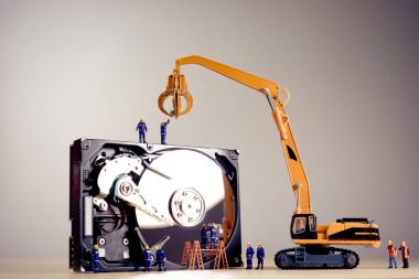 Repair of the dismantled hard drive. clipart