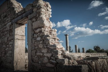 Spor salonu ve öğrenci yurtları Kourion arkeolojik sitesi. Kıbrıs.