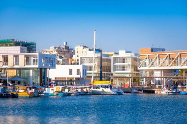 Limasol eski liman manzarası. Kıbrıs