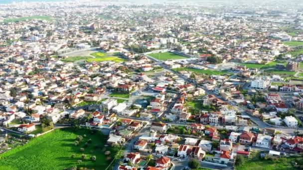 Flygfoto Över Byn Aradippou Larnaca District Cypern — Stockvideo