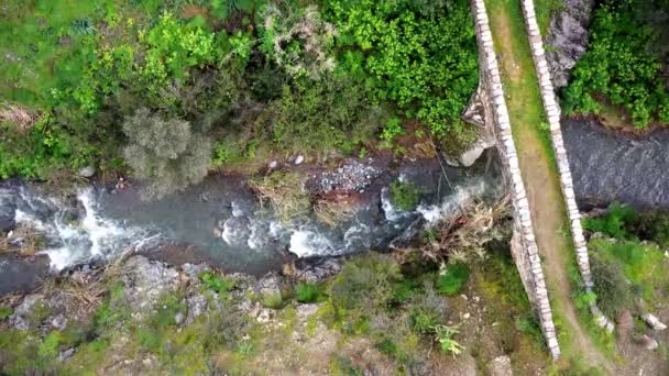 Fluss Trooditissa Diplos Potamos Der Den Chantara Wasserfall Bildet Bezirk — Stockvideo