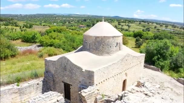 Das Kloster Timiou Stavrou Befindet Sich Einer Spätrömischen Frühbyzantinischen Siedlung — Stockvideo