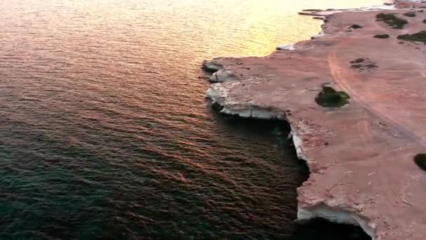 Guvernörens Strand Vid Solnedgången Limassol Distrct Cypern — Stockvideo