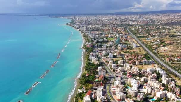 Limassolの街並みの空中写真 — ストック動画
