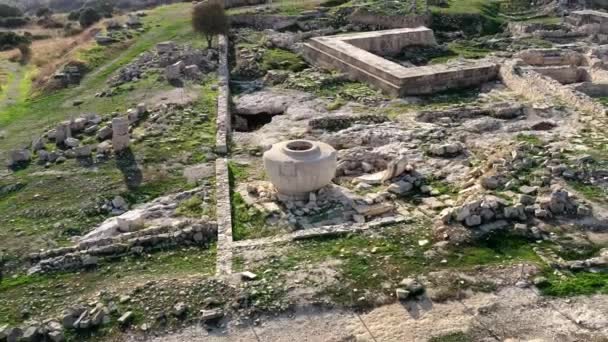 Vista Sítio Arqueológico Amathus Cidade Limassol Segundo Plano — Vídeo de Stock