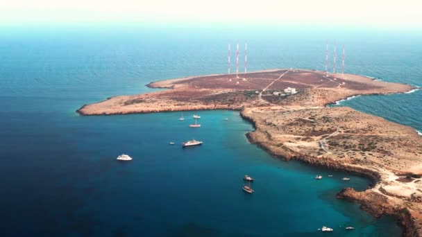 Cape Greco Yarımadası Nın Hava Görüntüleri — Stok video