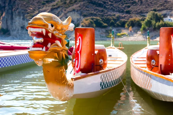 Barco Dragão Vazio Antes Corrida — Fotografia de Stock