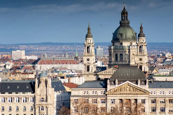 Budapest Stadsbild Sett Utifrån Gellert Hill Ungern — Stockfoto