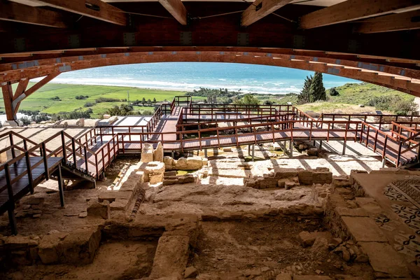 Oude Ruïnes Van Eustolios Huis Kourion Archeologische Site Limassol Cyprus — Stockfoto