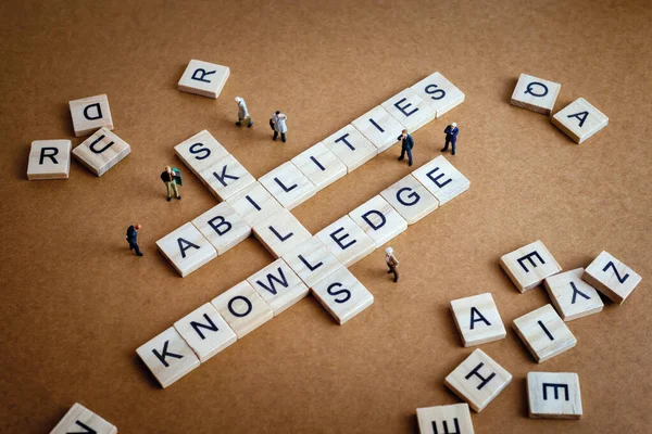 Crossword Puzzle Words Skills Abilities Knowledge Business Concept — Stock Photo, Image