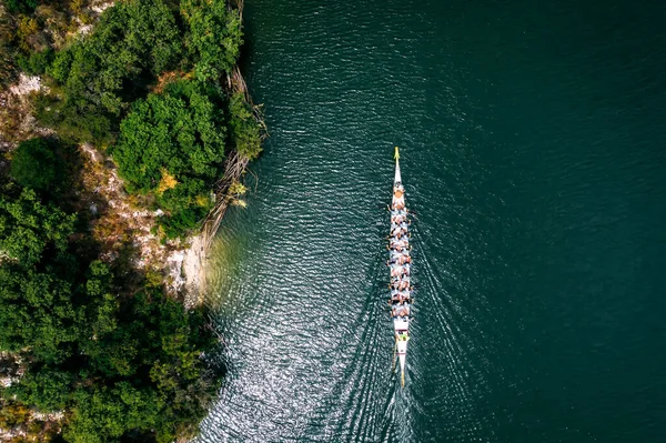 Vista Aérea Del Dragonboat Lago —  Fotos de Stock