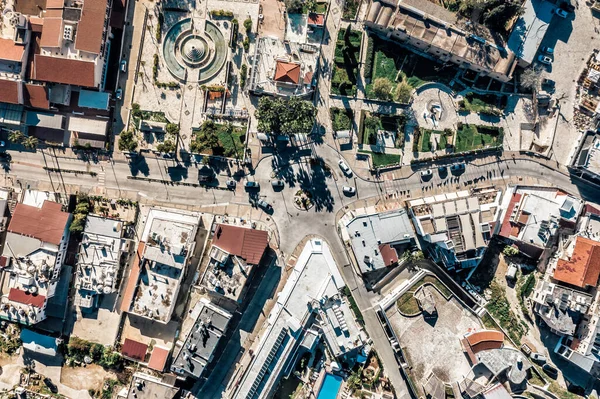Overhead View Roundabout Archibishop Makarios Iii Avenue Ayia Napa Cyprus — Stock Photo, Image