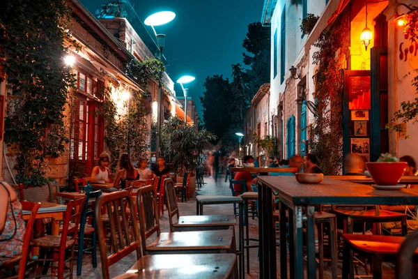 Limassol Cyprus Ağustos 2019 Eski Kasabadaki Bir Açık Kafe Restoranın — Stok fotoğraf