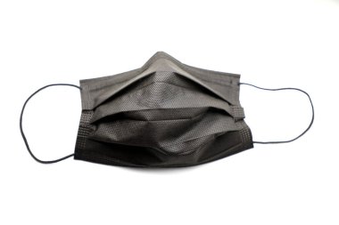 Tıbbi maske. Siyah maske virüs bulaşmasını önler..