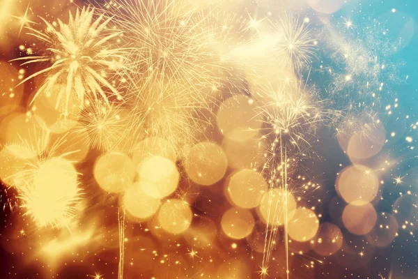 Abstract holiday background with fireworks — Stock Photo, Image