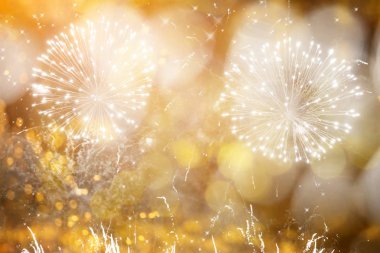 Havai fişek ve yıldızlar soyut tatil arka plan