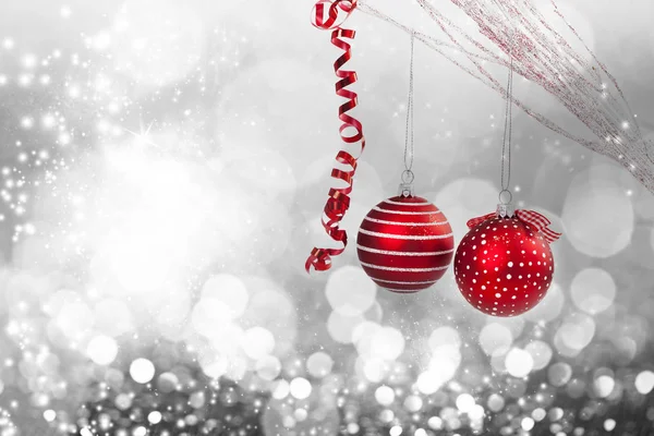 Christmas background with red decorations — Stock Photo, Image