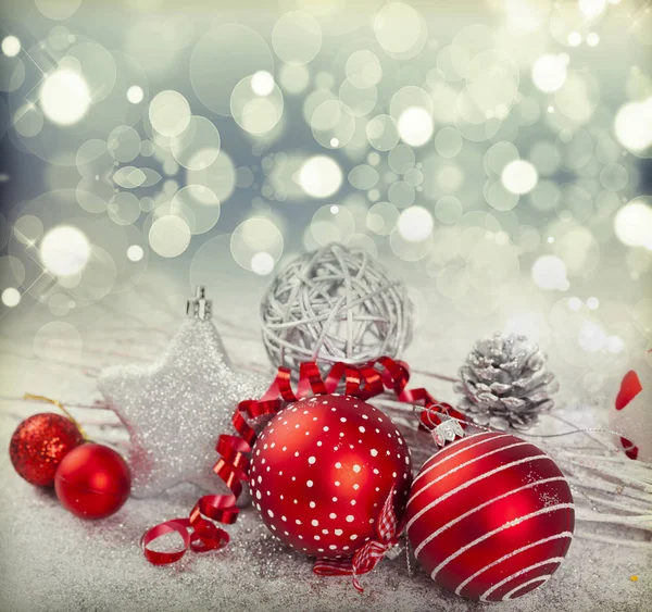 Sfondo astratto con decorazioni natalizie — Foto Stock