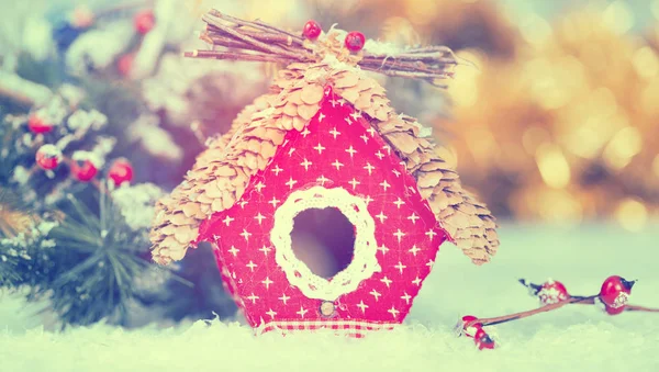 Pequeño pajarito decoración de Navidad — Foto de Stock