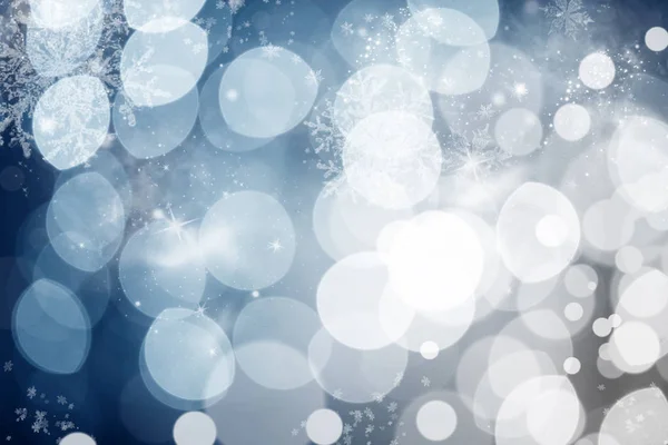 Blå holiday abstrakt bakgrund med stjärnor och snöflingor — Stockfoto