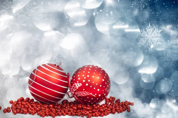 Christmas background with red decorations — Stock Photo, Image