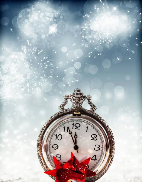 Abstract holiday background with clock close to midnight — Stock Photo, Image