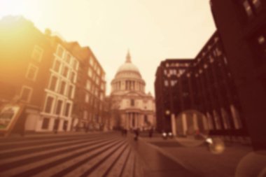 Londra trafik ruch saatte arka plan bulanık