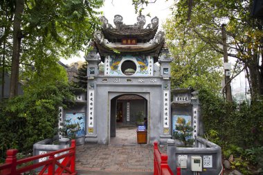 Ngoc oğlu tapınakta Hanoi, Vietnam seyahat