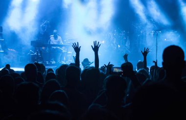 bir konserinde Kalabalığı eğlendirmekten