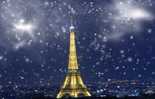 Celebrating New Year's in Paris — Stock Photo, Image